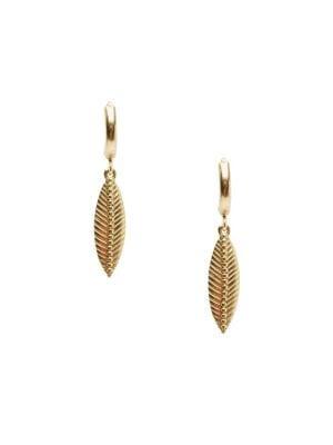 Sole Society Goldtone Feather Drop Earrings