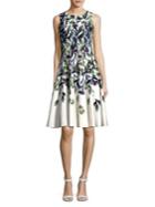 Gabby Skye Seamed Floral Fit-&-flare Dress