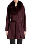 Forecaster Of Boston Fox Fur-trim Wool-blend Wrap Walker Coat