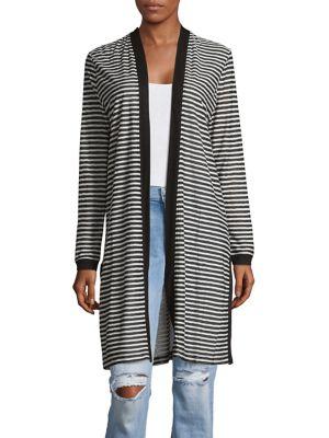 Jones New York Striped Open Duster