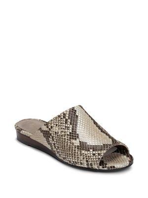 Aerosoles Bitmap Snake Print Leather Mules