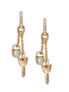Karl Lagerfeld Paris Klassic Choupette Swarovski Crystal Lock & Key Charm Drop Earrings