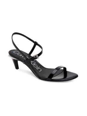 Calvin Klein Garrina Leather Slingback Heeled Sandals