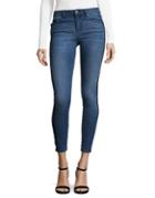 Design Lab Lord & Taylor High-rise Tuxedo Stripe Skinny Jeans