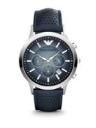 Emporio Armani Mens Stainless Steel And Leather Renato Watch