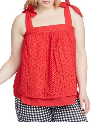Rachel Rachel Roy Plus Sabine Cotton Eyelet Top