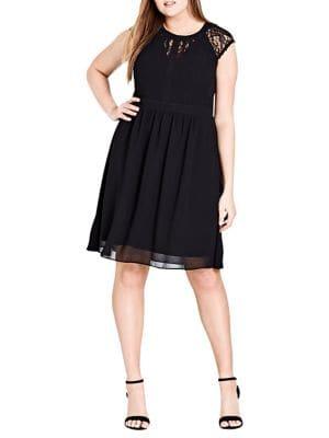 City Chic Plus Dark Romance Lace Dress