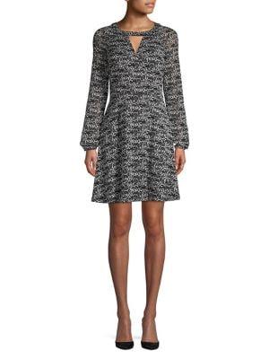 Kensie Sheer Graphic Shift Dress