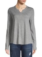 Lord & Taylor Seamed Splitneck Top