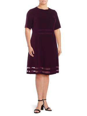 Calvin Klein Plus Mesh Inset Shift Dress