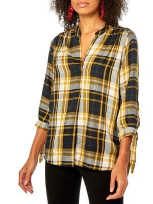 Dorothy Perkins Self-tie Plaid Top