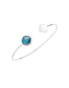 Nadri Blue Crystal, Mother-of-pearl And Sterling Silver Cuff Bracelet
