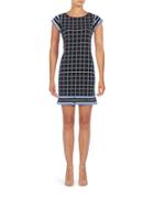 Michael Michael Kors Petite Cap Sleeve Printed Knit Sheath Dress