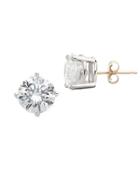 Lord & Taylor Platinum Plated Sterling Silver And Cubic Zirconia Stud Earrings