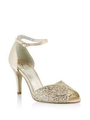 Adrianna Papell Fifi Metallic Peep-toe Pumps