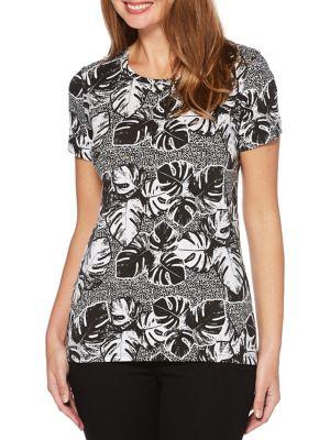 Rafaella Petite Printed Modal-blend Top