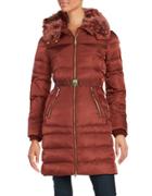 Vince Camuto Faux Fur-trimmed Down Puffer Coat