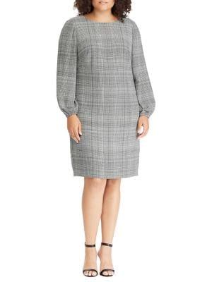 Lauren Ralph Lauren Plus Glen Plaid Shift Dress