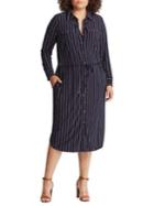Lauren Ralph Lauren Plus Striped Jersey Shirtdress