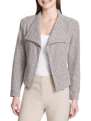 Calvin Klein Textured Fly Away Open-front Jacket