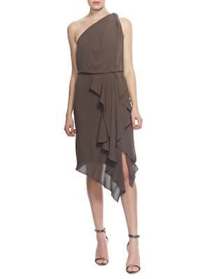 Halston Heritage Asymmetrical Blouson Dress