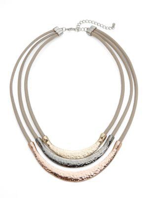 Noir Sterling Silver And Leather Necklace