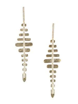 Cz By Kenneth Jay Lane Crystal Graduated Bar Drop Earrings