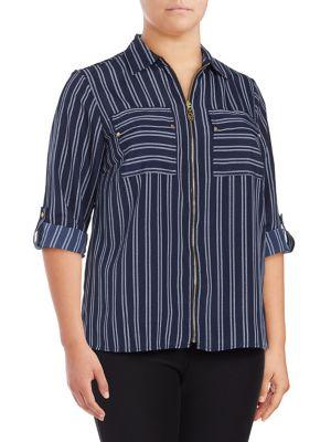 Michael Michael Kors Plus Bengal Stripe Blouse