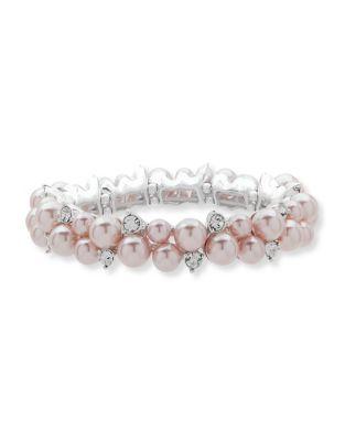 Anne Klein Imitation Pearl And Crystal Bracelet