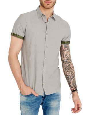 Buffalo David Bitton Camo-panel Short-sleeve Shirt