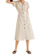Mango Checkered Button-front A-line Dress