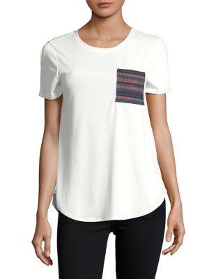 Design Lab Lord & Taylor Contrast Pocket Tee