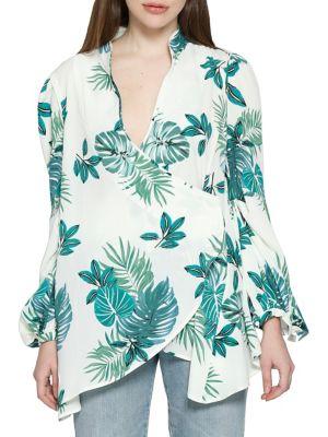 Walter Baker Vita Palm Blouson Sleeve Blouse