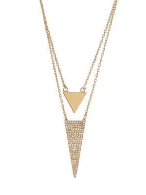 Christian Siriano Goldtone & Crystal Two-row Pendant Necklace