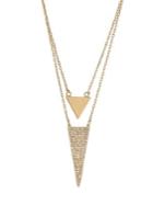 Christian Siriano Goldtone & Crystal Two-row Pendant Necklace