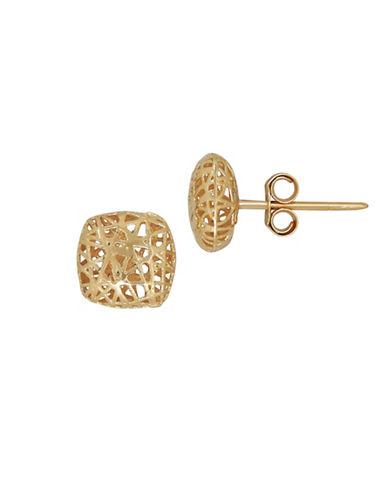 Lord & Taylor 14k Yellow Gold Square Mesh Stud Earrings