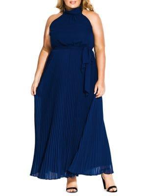 City Chic Plus Honour Halter Maxi Dress