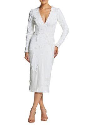 Dress The Population Resort Elizabeth Sequin Midi Sheath Dress