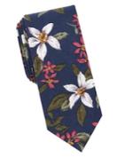 Tallia Orange Groton Floral Cotton Tie
