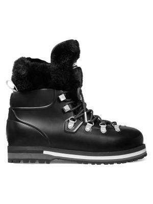 Michael Kors Lanis Faux Fur-trim Faux Leather Rain Boots