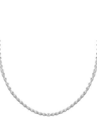 Lord & Taylor 24 Twist Spike Sterling Silver Single Strand Necklace