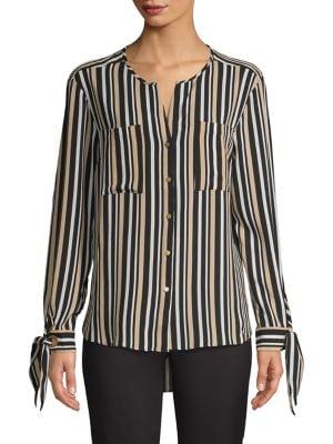 Jones New York Striped Tie-cuff Shirt
