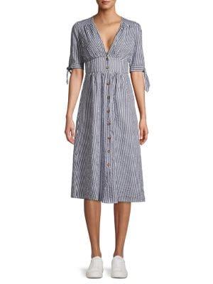 Vero Moda Striped Button-front Shirt Dress