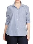 Lauren Ralph Lauren Plus Striped Button-down Shirt