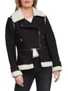 Bcbgmaxazria Faux Fur-trimmed Twofer Jacket