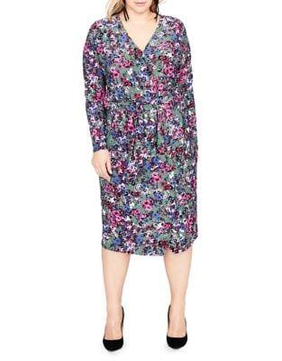 Rachel Rachel Roy Plus Plus Printed Wrap Dress