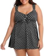 Longitude Plus Luna Dot Tie Front Swim Dress