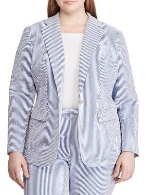 Lauren Ralph Lauren Plus Plus Seersucker Blazer