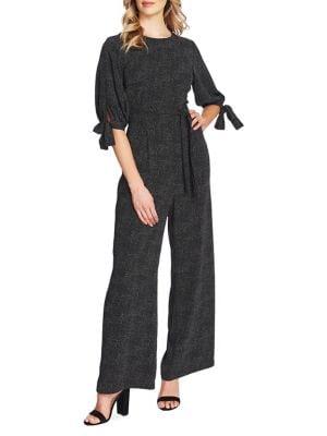 Cece By Cynthia Steffe Printed Puffed-sleeve Jumpsuit