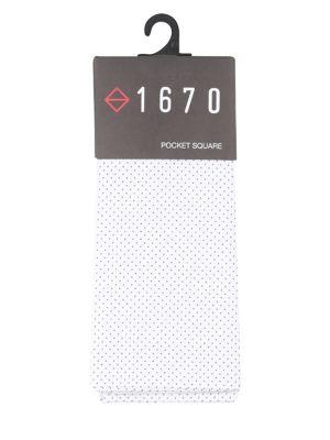 Lord Taylor Henry Dot Cotton Pocket Square